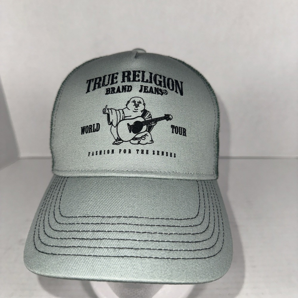 True Religion Buddha Logo Trucker Hat Green Bay Snapback‎ Adult: OS NWT